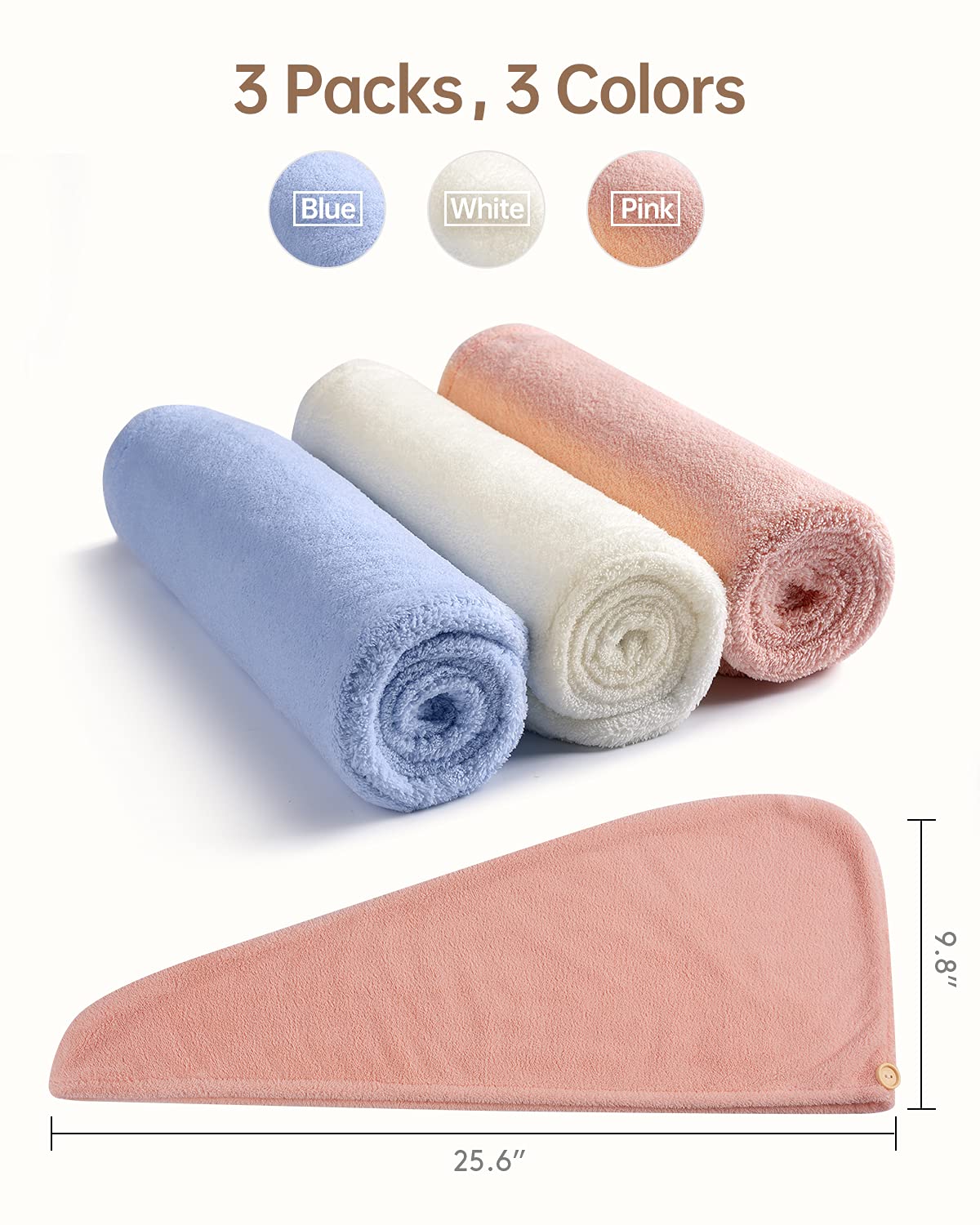 Fermeture sécurisée: bouton et sangle maintiennent le turban en place.