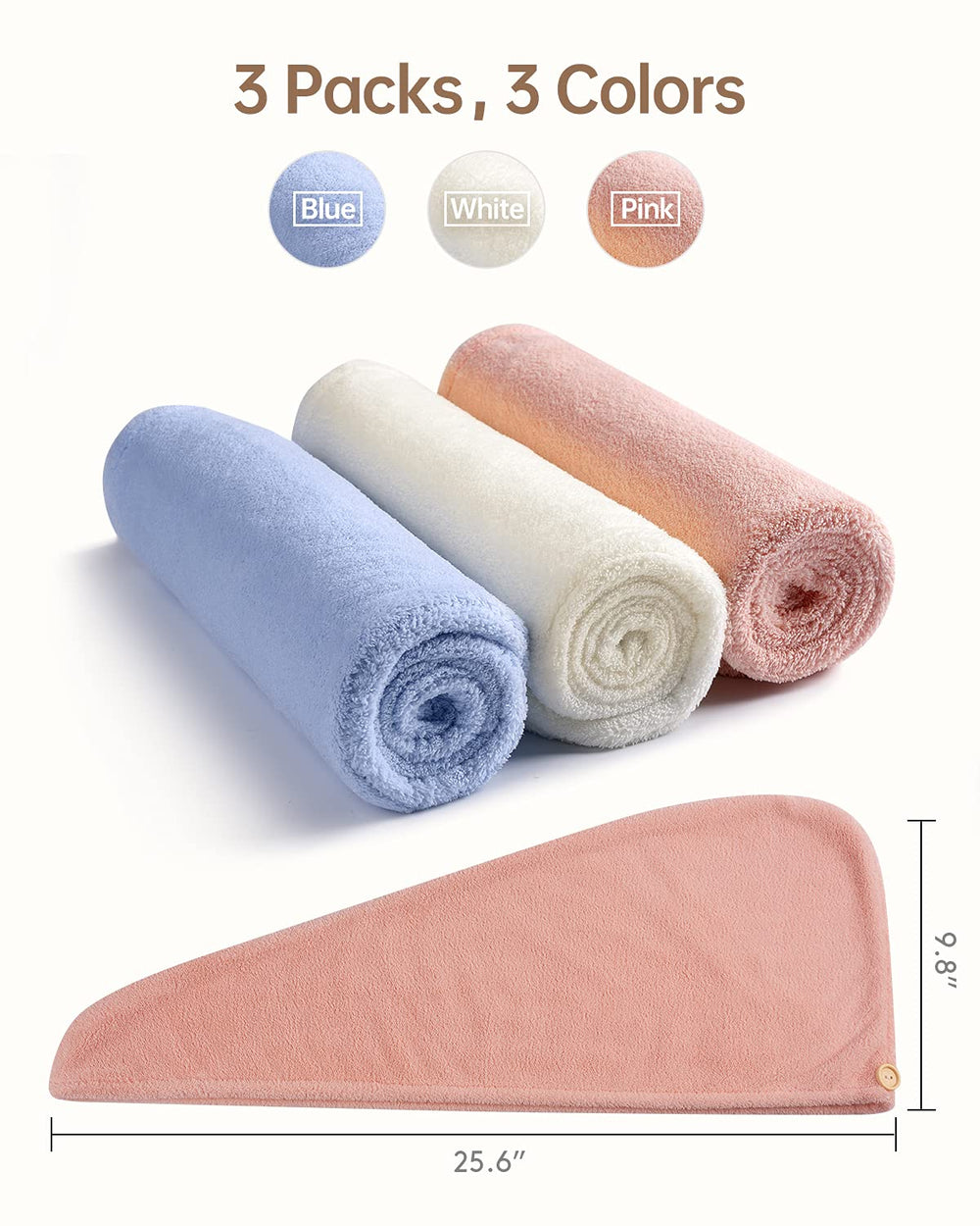 Fermeture sécurisée: bouton et sangle maintiennent le turban en place.