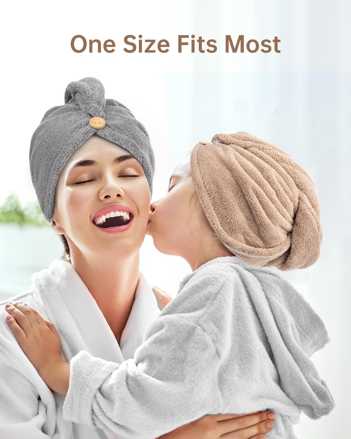 YFONG serviette cheveux couleur brun confort et séchage rapide.