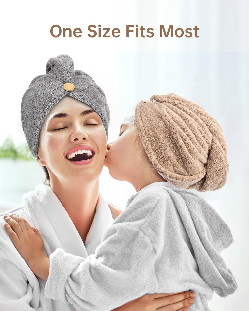 YFONG serviette cheveux couleur brun confort et séchage rapide.