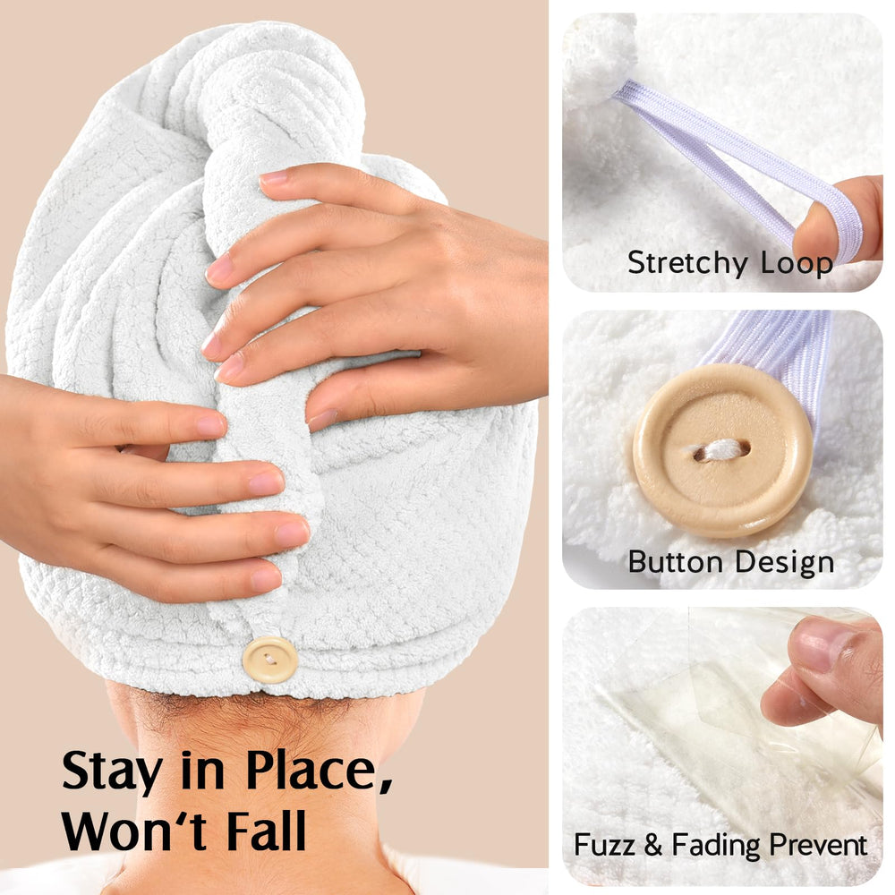 YFONG turban en microfibre, bords renforcés pour une longue durée.