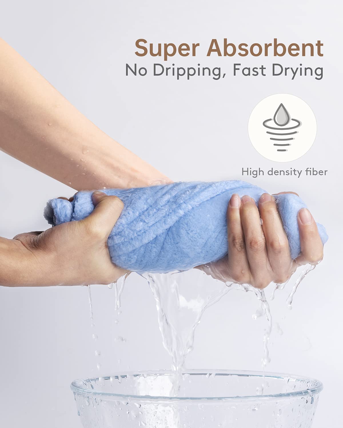 Turbant YFONG rose absorbant, idéal après la douche pour cheveux doux et propres.