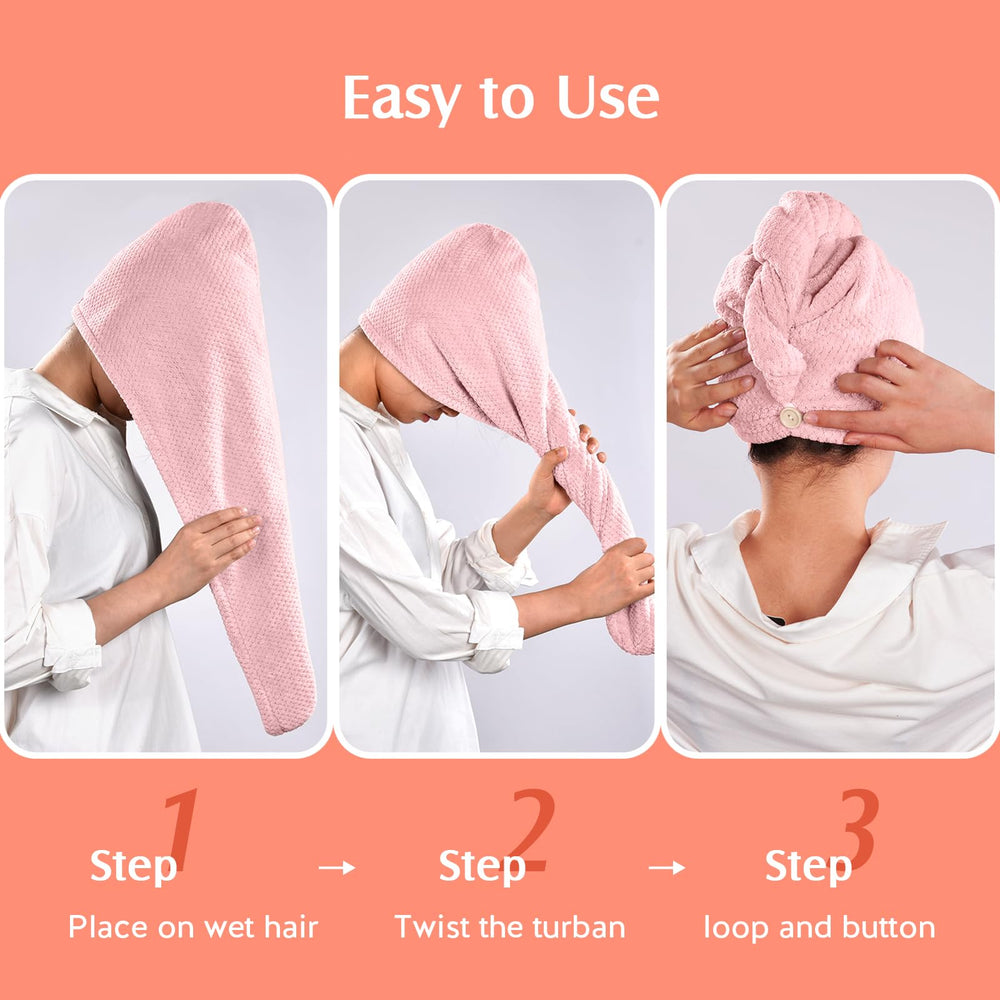 Taille L du turban YFONG idéale pour cheveux longs ou épais.