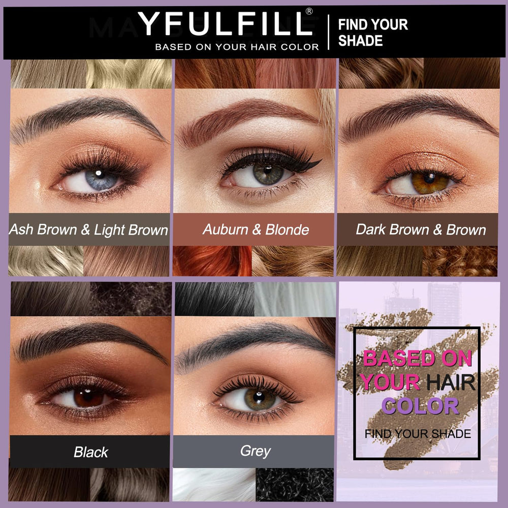 YFulfill étui-kit sourcils gris, format portable et complet