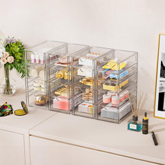 Pack de 6 tiroirs transparents YFXCVSL pour optimiser l'espace sur la coiffeuse