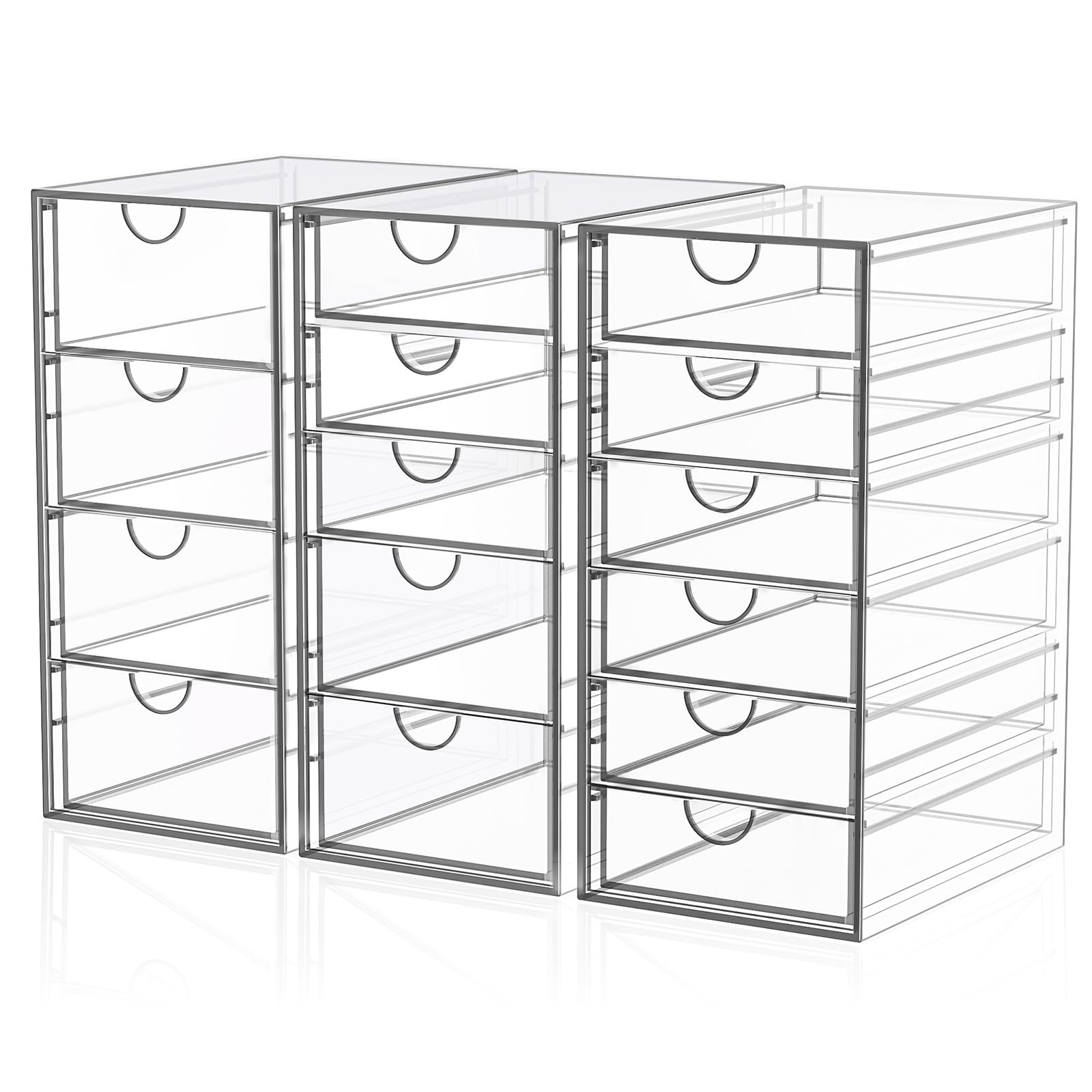 YFXCVSL Organisateur bureau en acrylique avec 15 tiroirs pour optimiser l'espace.
