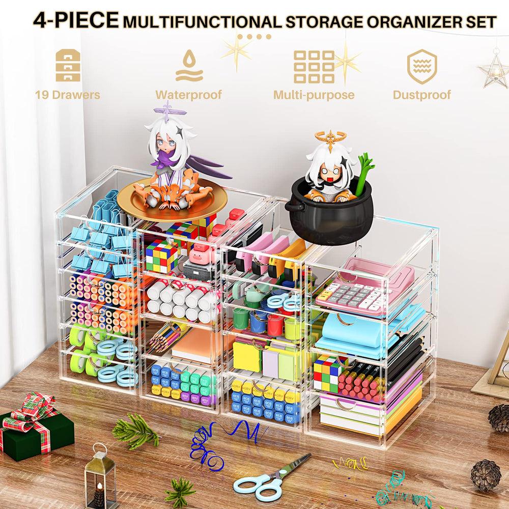 Rangement compact ideal pour dressing, salle de bains et bureau.