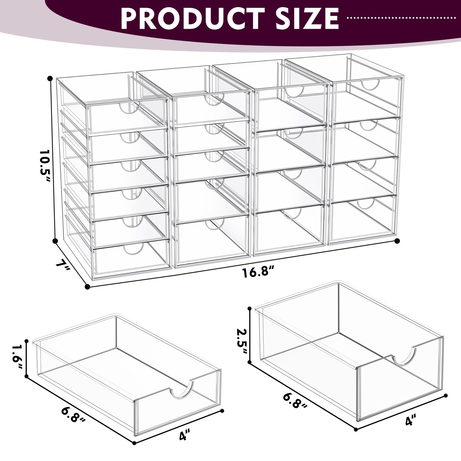 Organisateur transparent YFXCVSL avec visibilite rapide des produits de maquillage.