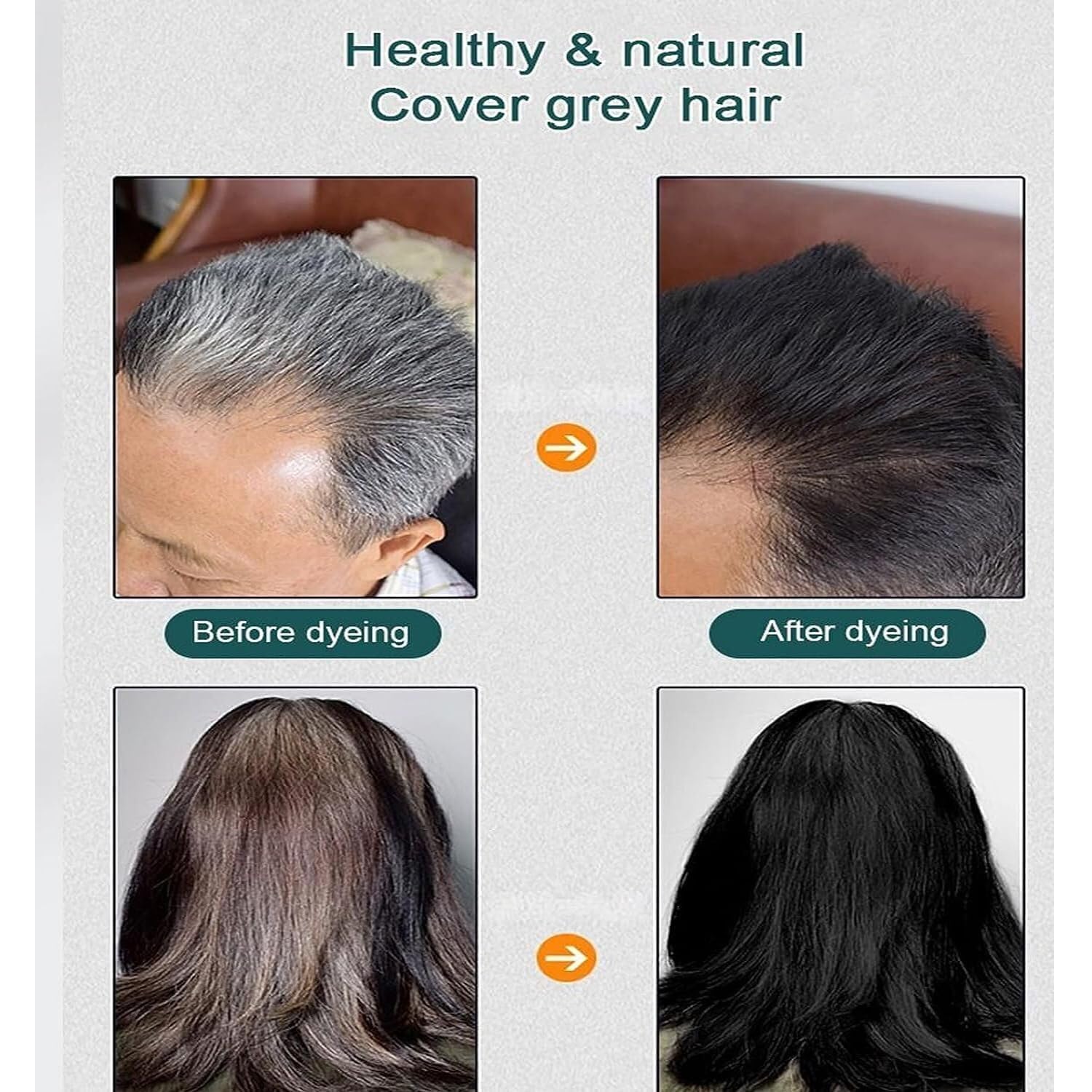 Couverture des cheveux gris avec une formule naturelle et douce