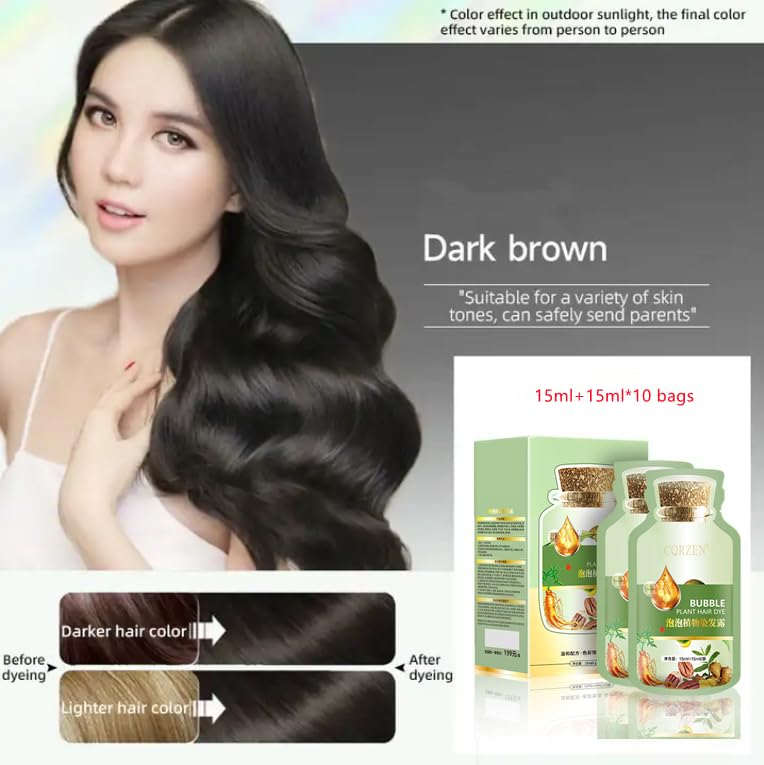 Massage des cheveux avec la mousse, couleur qui se déploie uniformément