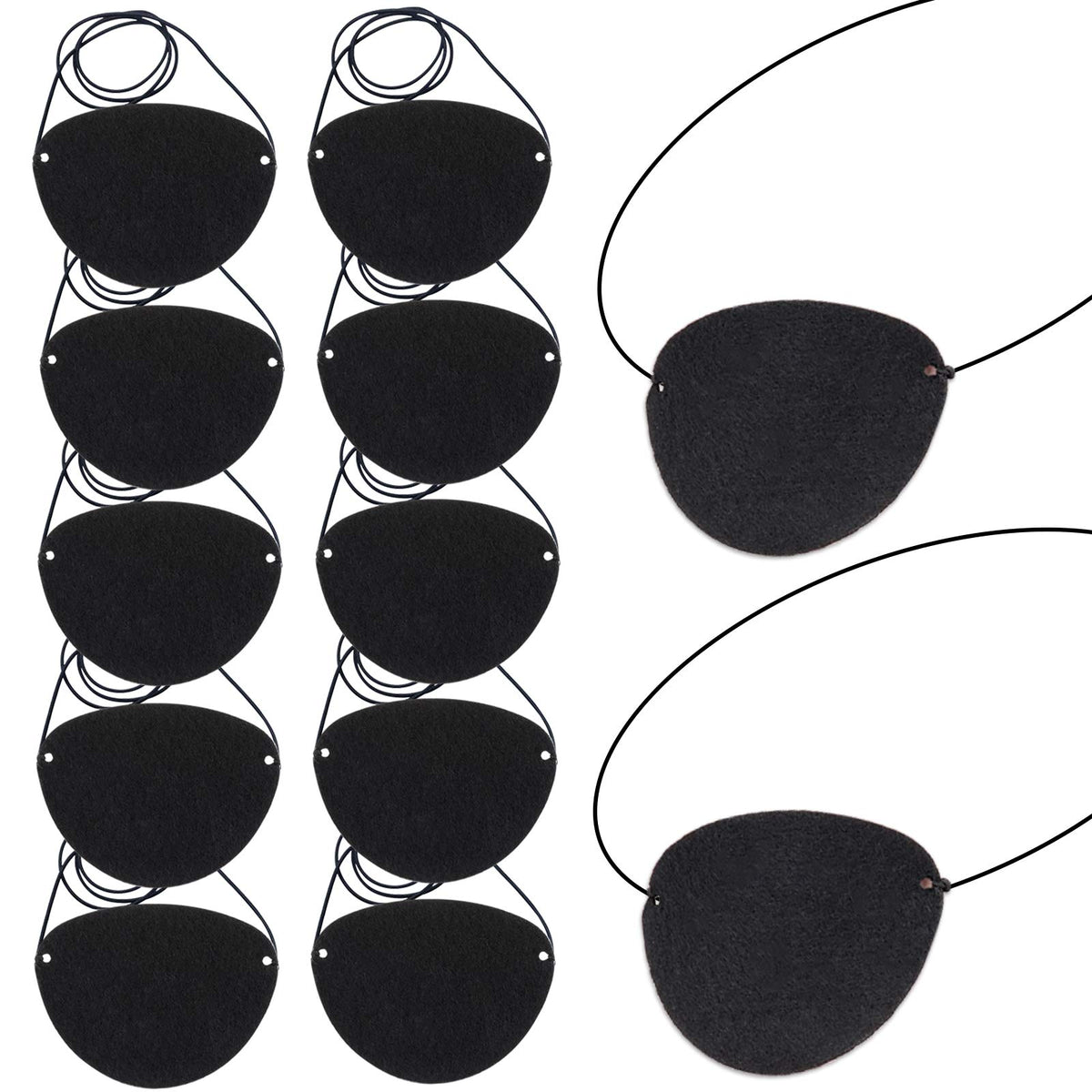 Ensemble de patchs YGDZ cache-œil, lot de 12 patchs en feutre doux.