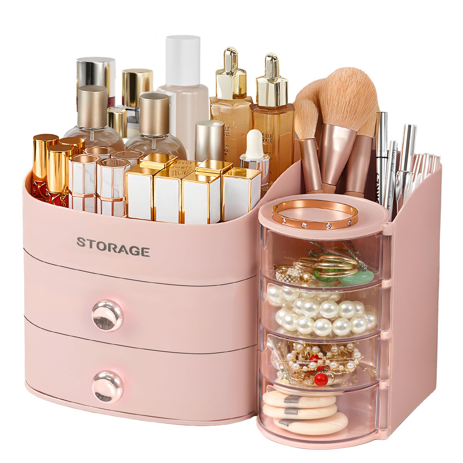 YGJT Organisateur maquillage avec tiroirs, rangement clair et efficace sur vanity.