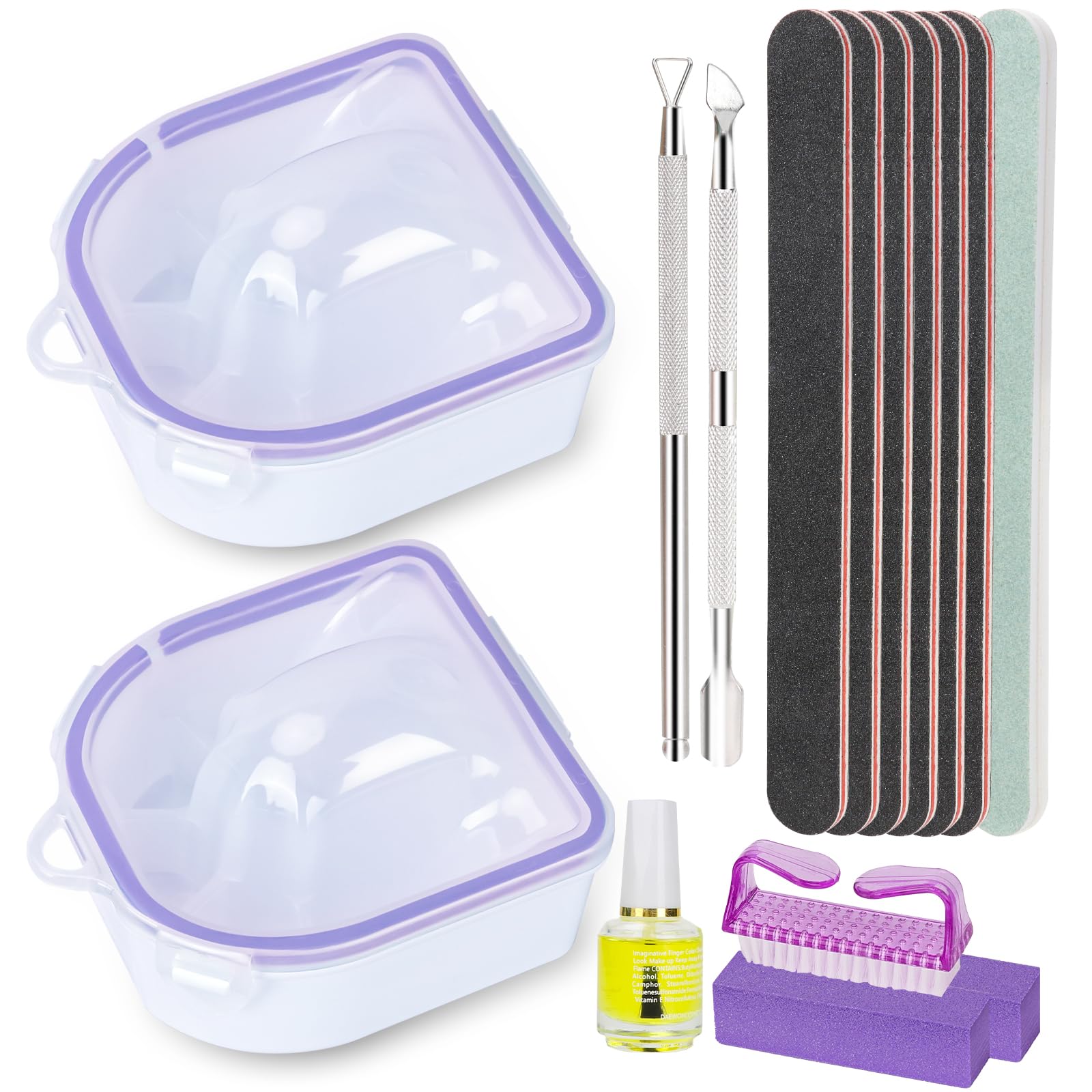 YGQQOY baignoire d’immersion pour ongles avec acétone facilite le retrait du vernis et du gel.