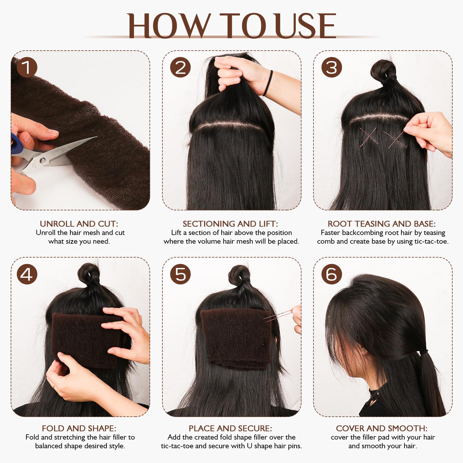 YGQQOY Outil chignon: volume et soutien toute la journée.