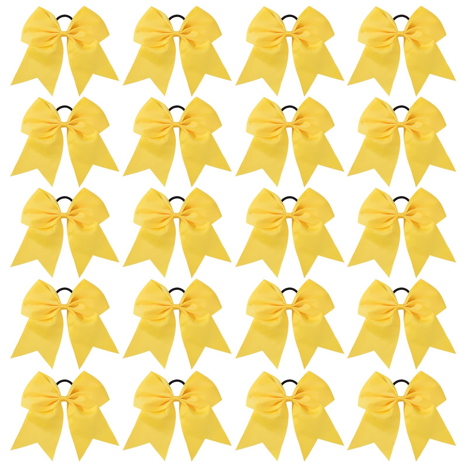 Nœud pompon jaune 8 po signé YHXX YLEN, coiffure durable.