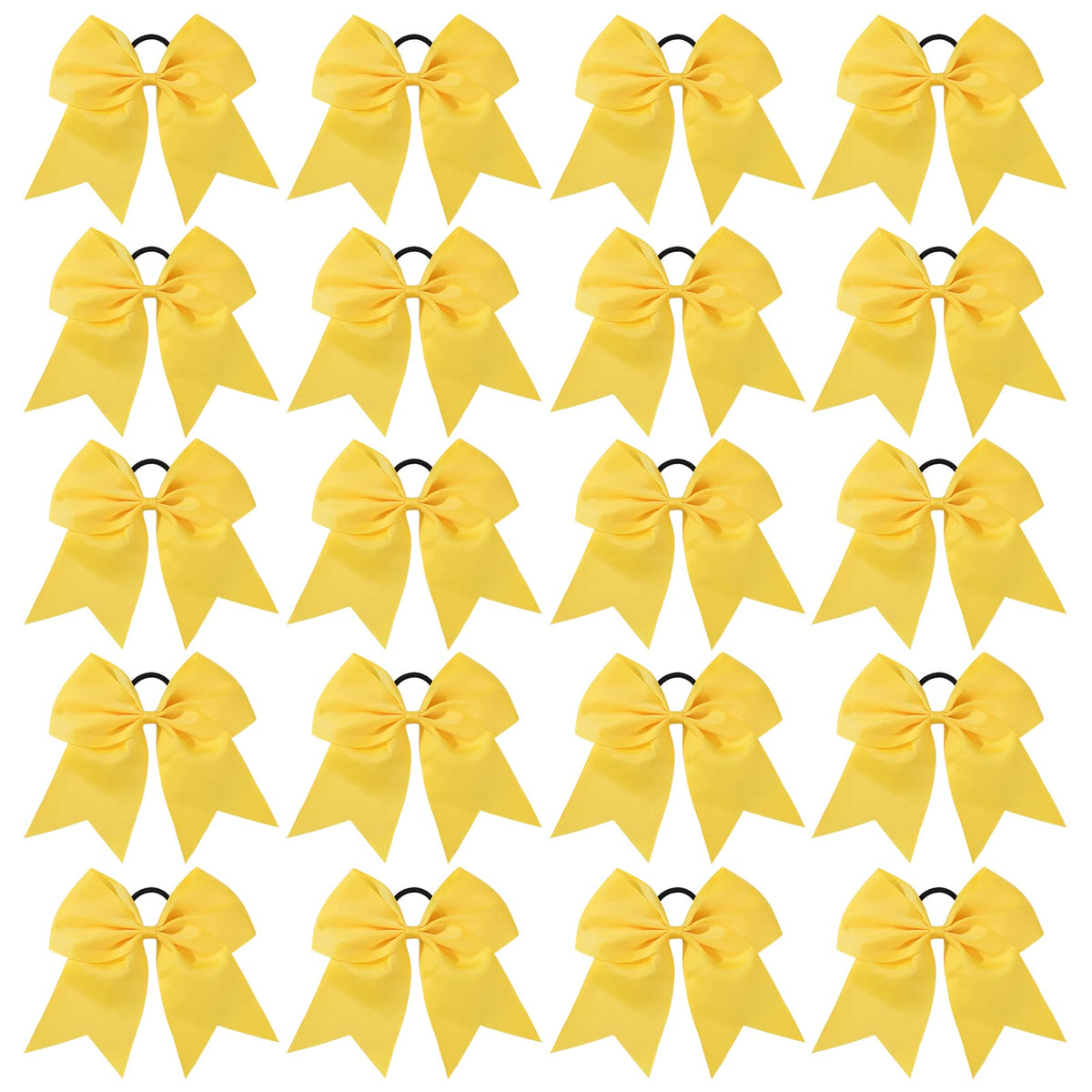 Nœud pompon jaune 8 po signé YHXX YLEN, coiffure durable.