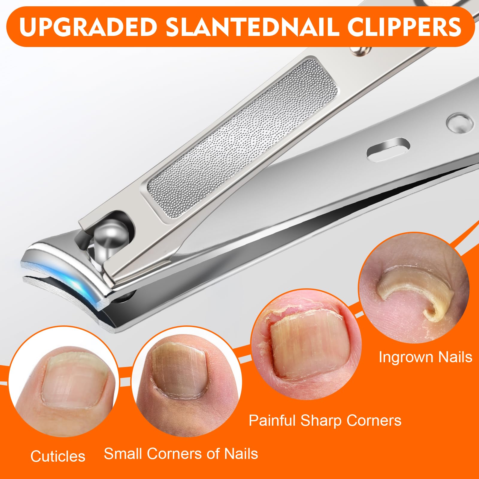 YHOVID Coupe-ongles-pieds angle-incliné, s'adapte aux contours naturels.