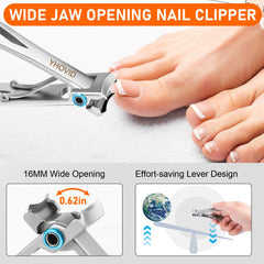 YHOVID Coupe-ongles-pieds, ouverture large 37mm pour ongles épais sans effort.