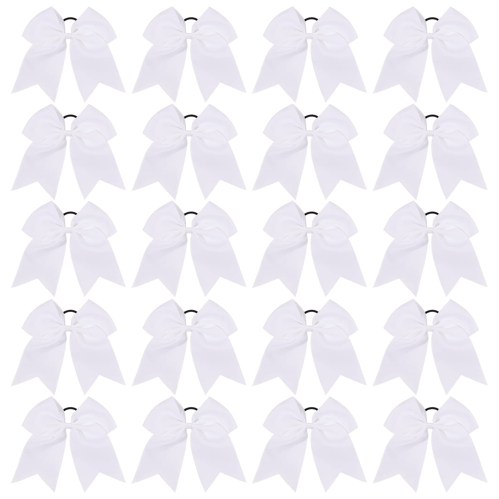 Nœuds-pompon 8-pouces blancs YHXX YLEN, parfaits pour les tenues de pom-pom girls.