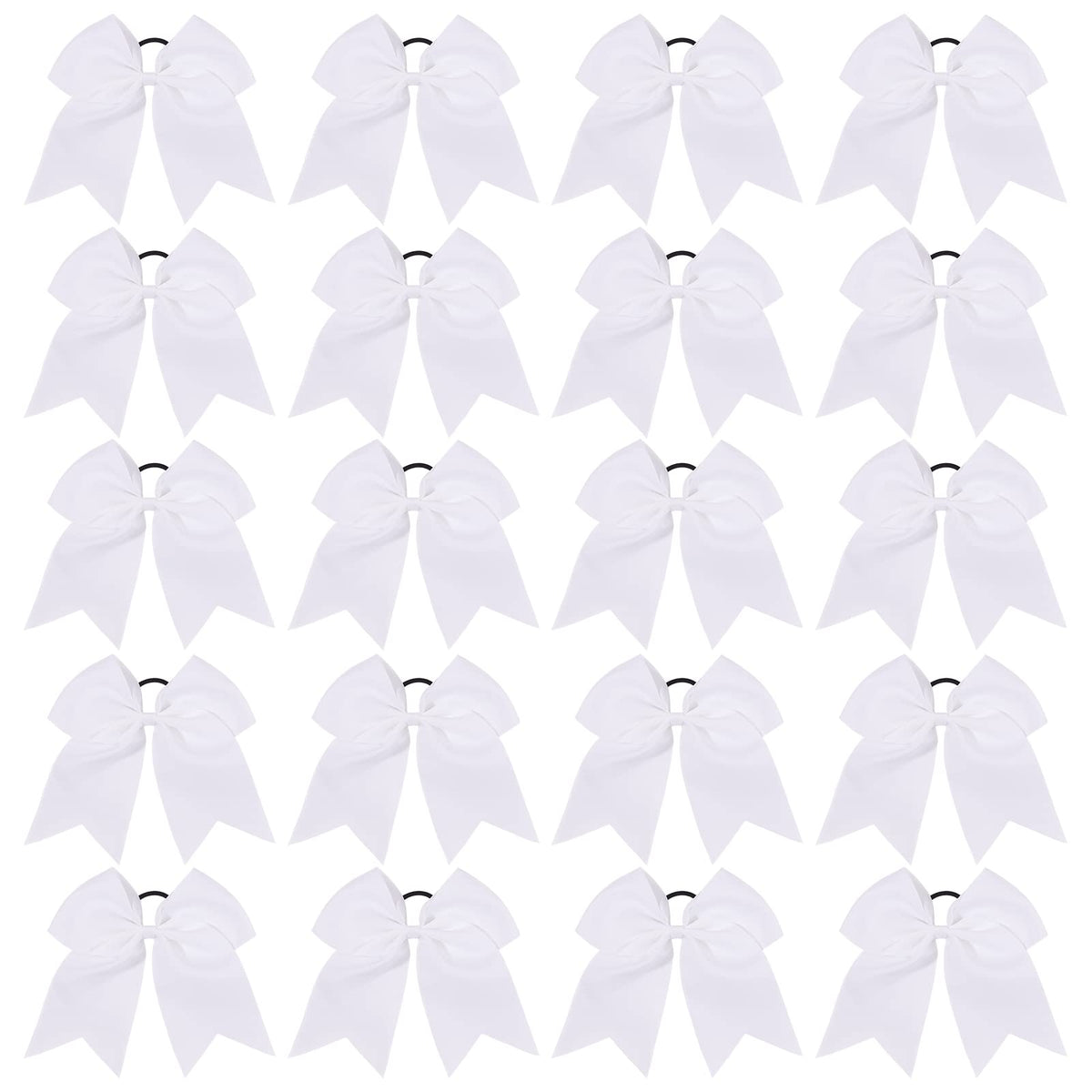Nœuds-pompon 8-pouces blancs YHXX YLEN, parfaits pour les tenues de pom-pom girls.