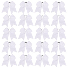 Nœuds-pompon 8-pouces blancs YHXX YLEN, parfaits pour les tenues de pom-pom girls.