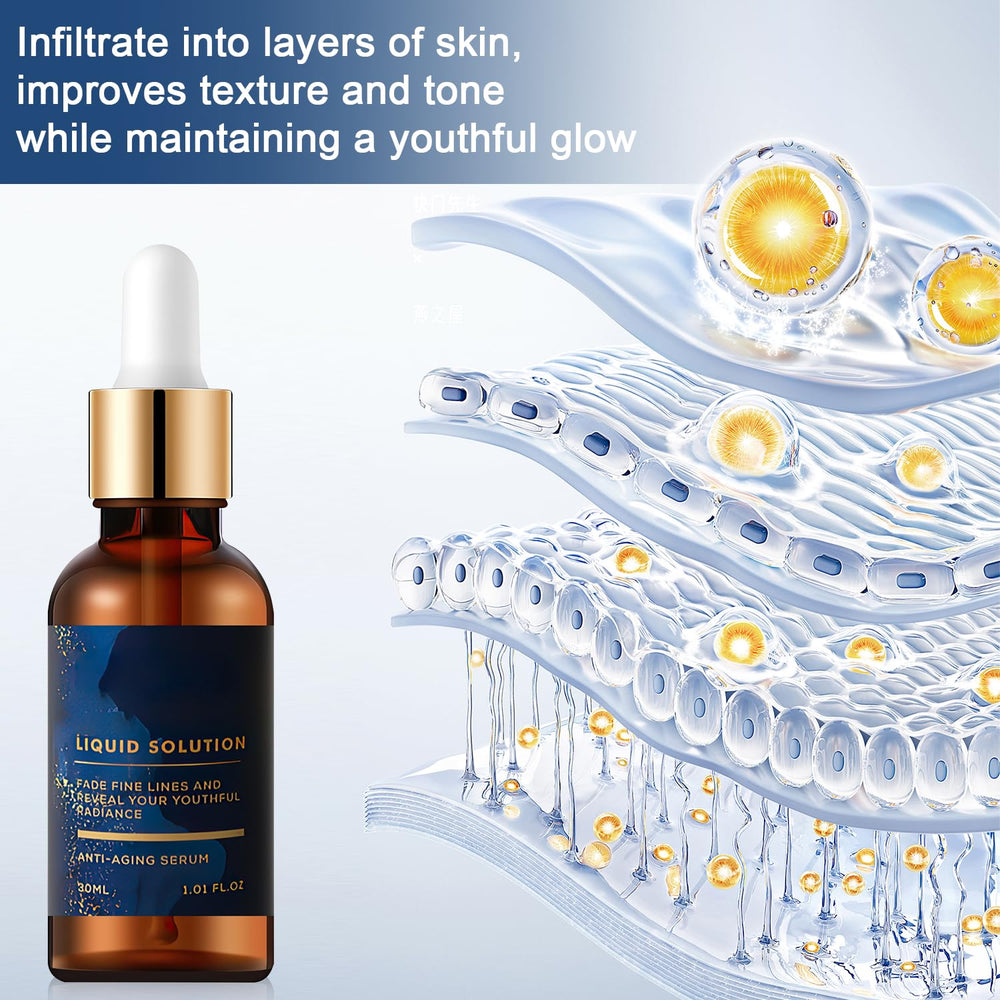 Application douce du sérum Yicengy sur le visage pour hydrater et raffermir.
