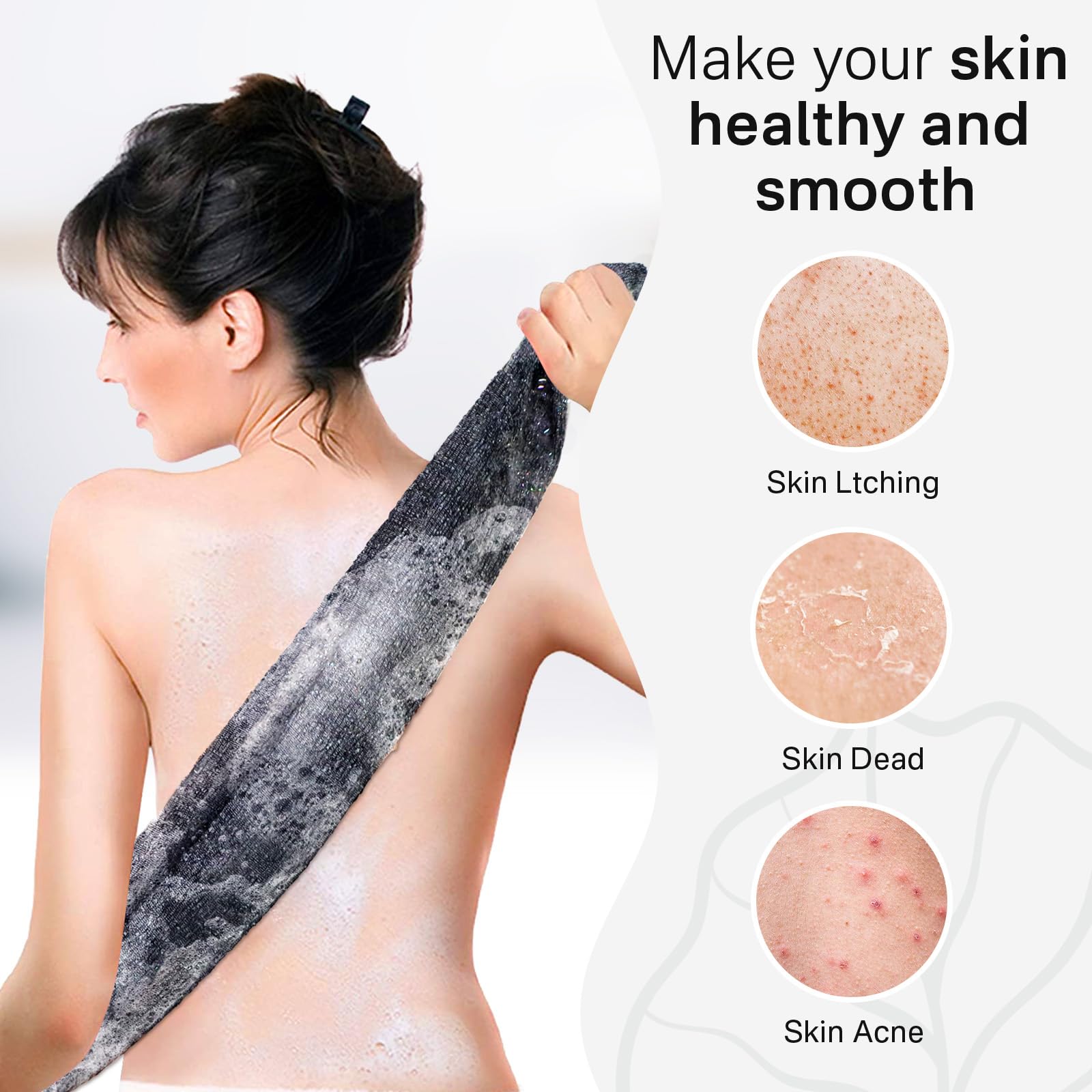  Lavette exfoliante légère Yiclick avec séchage rapide après douche.
