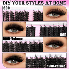 Cils clusters YIDUO 100D pour un volume dramatique et élégant.