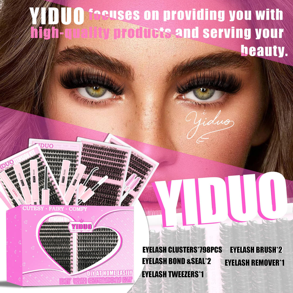 Cils clusters YIDUO 80D pour un effet fluffy et plein d’intensité.