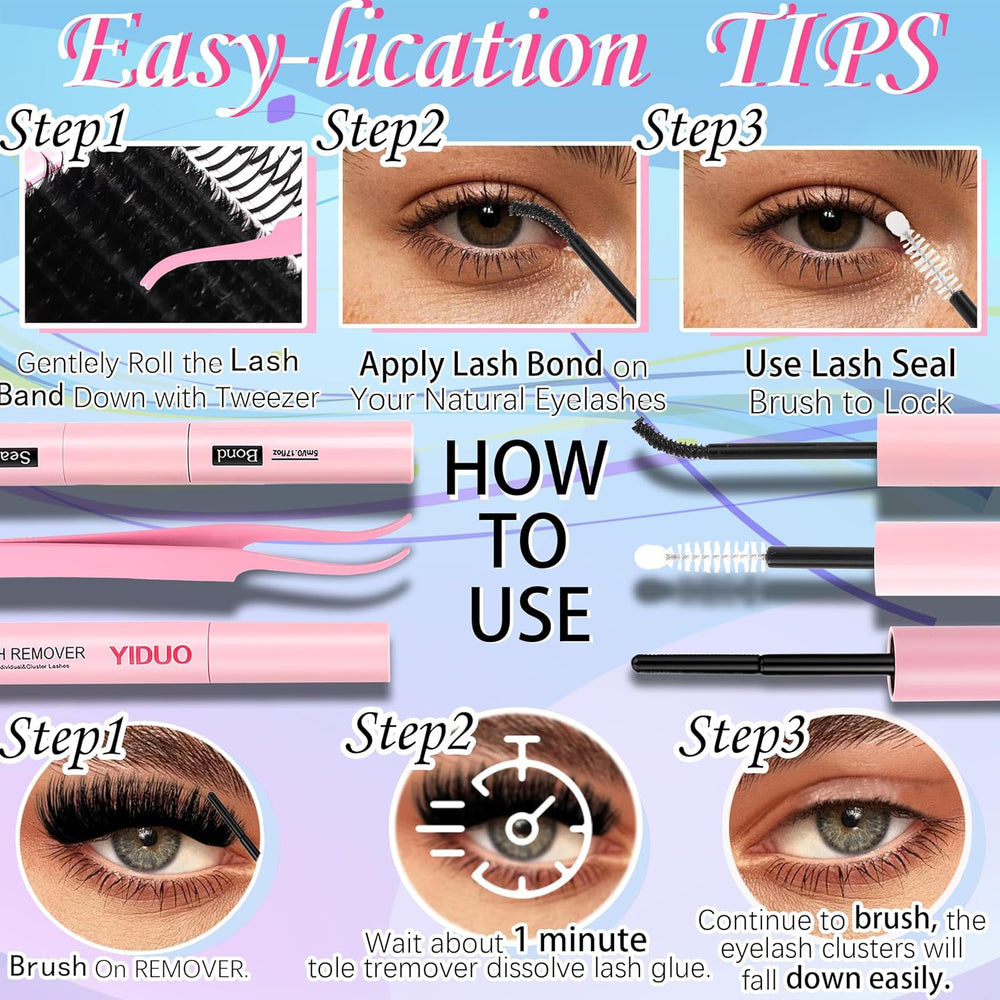YIDUO D-Curl lashes collection with natural curve