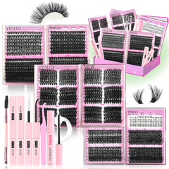 YIDUO ensemble 6 boîtes cils clusters pour varier votre look à domicile.