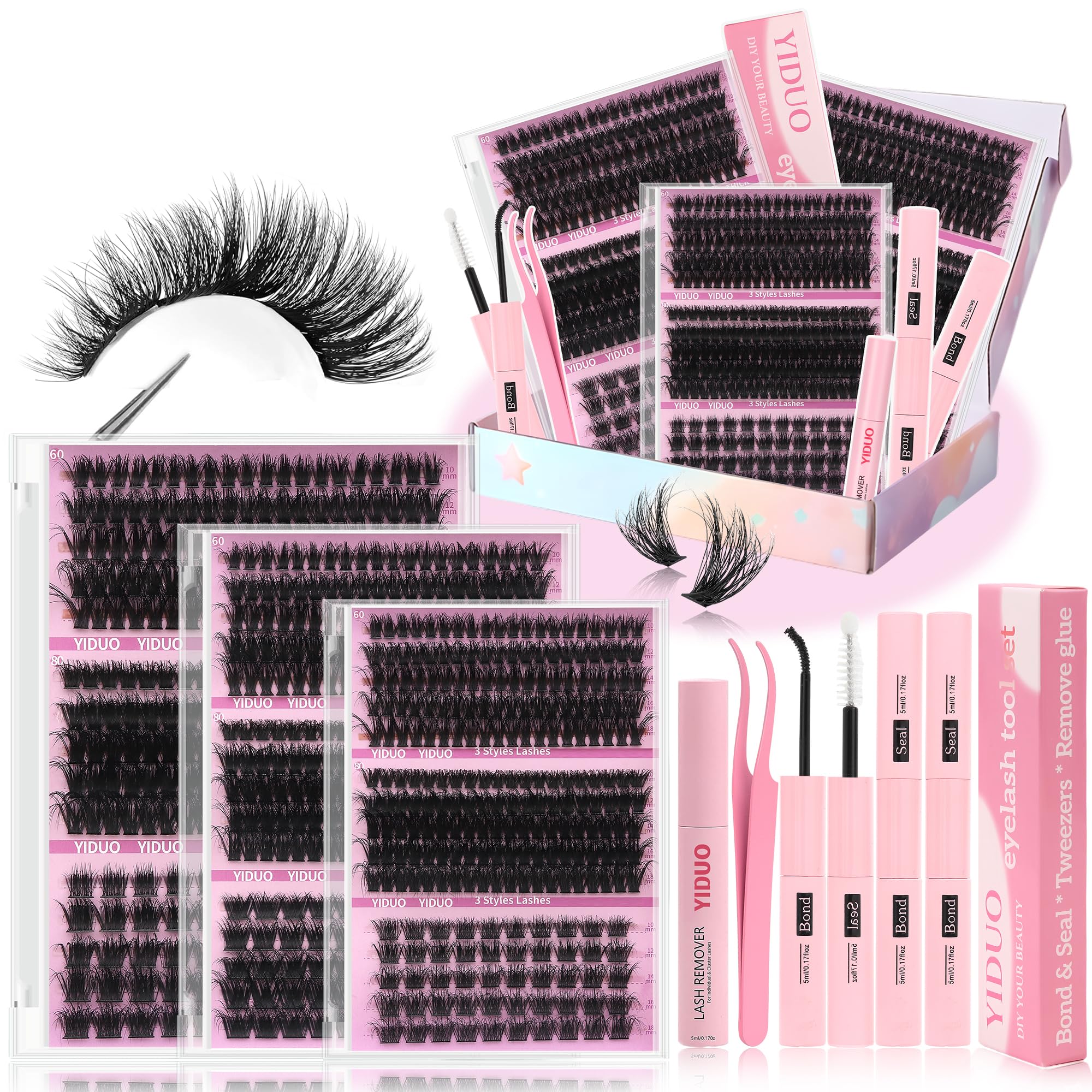 YIDUO kit clusters cils volume: aperçu du kit pour volume soutenu