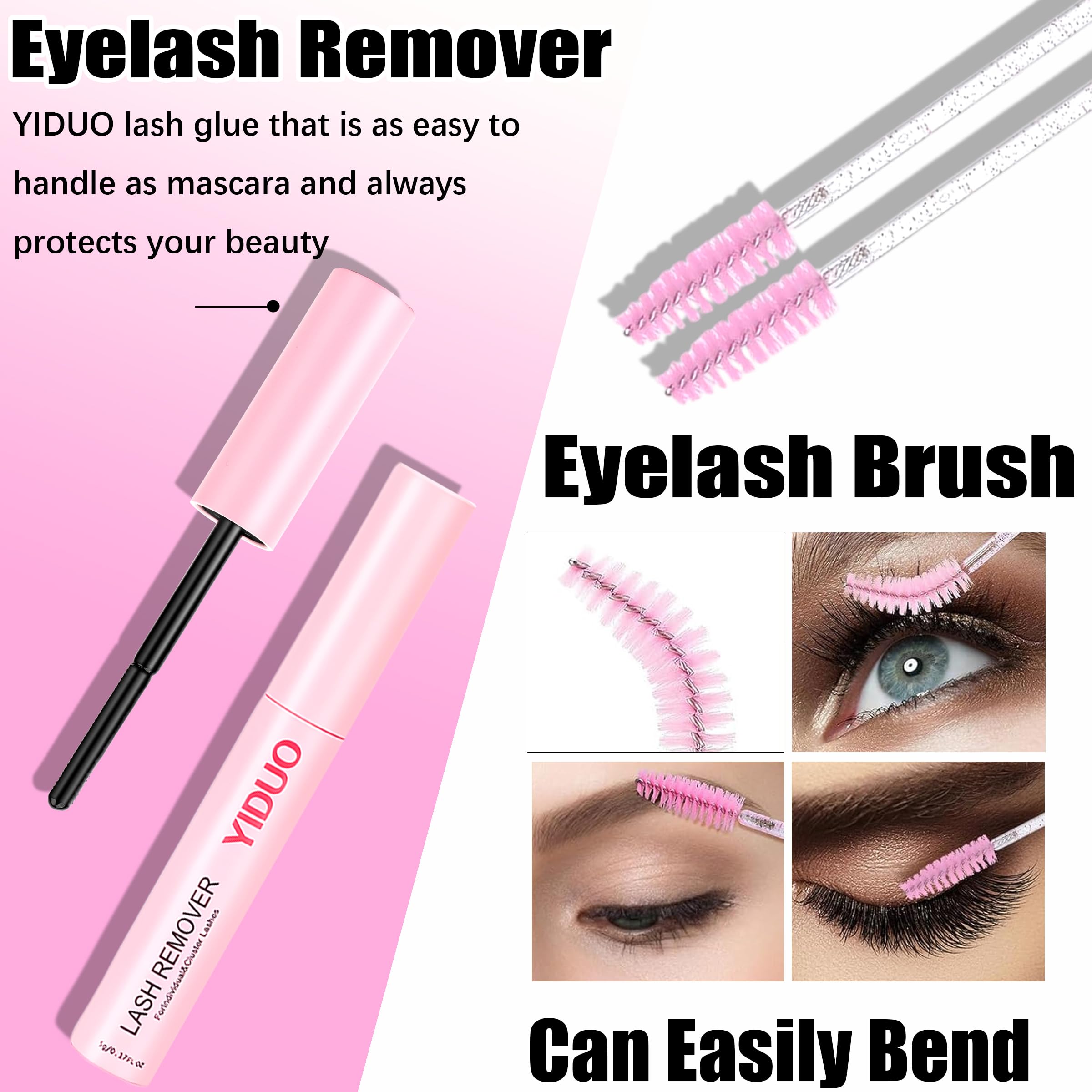 Kit complet YIDUO pour extensions cils à domicile, facile à utiliser.