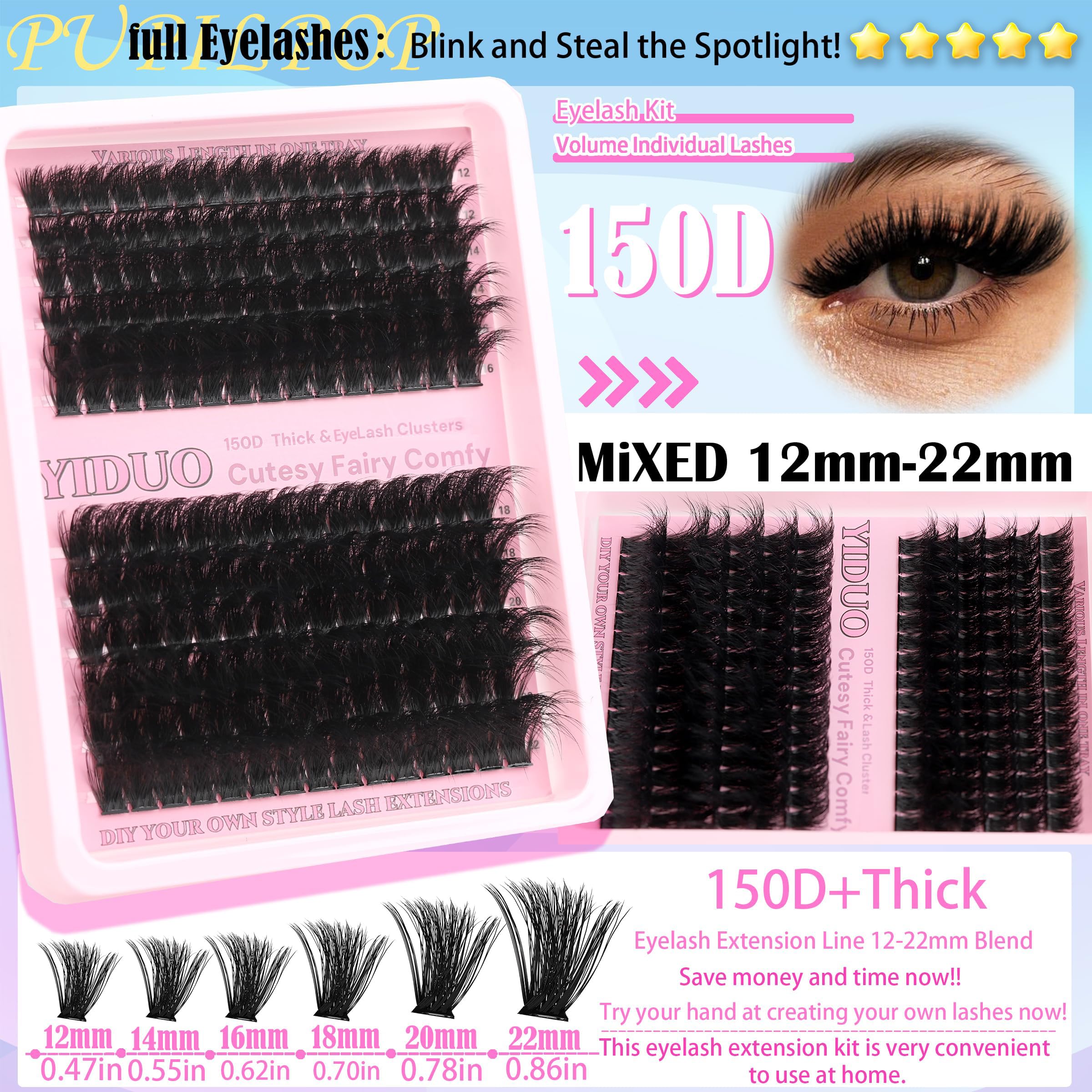 YIDUO lash brush set for grooming and shaping