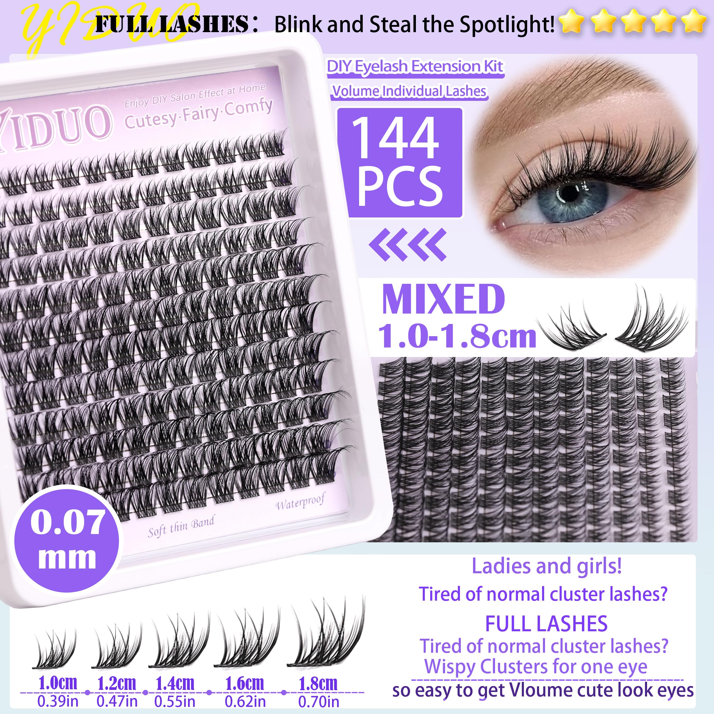 YIDUO eyelash bond and seal bottles provide long-lasting adhesion