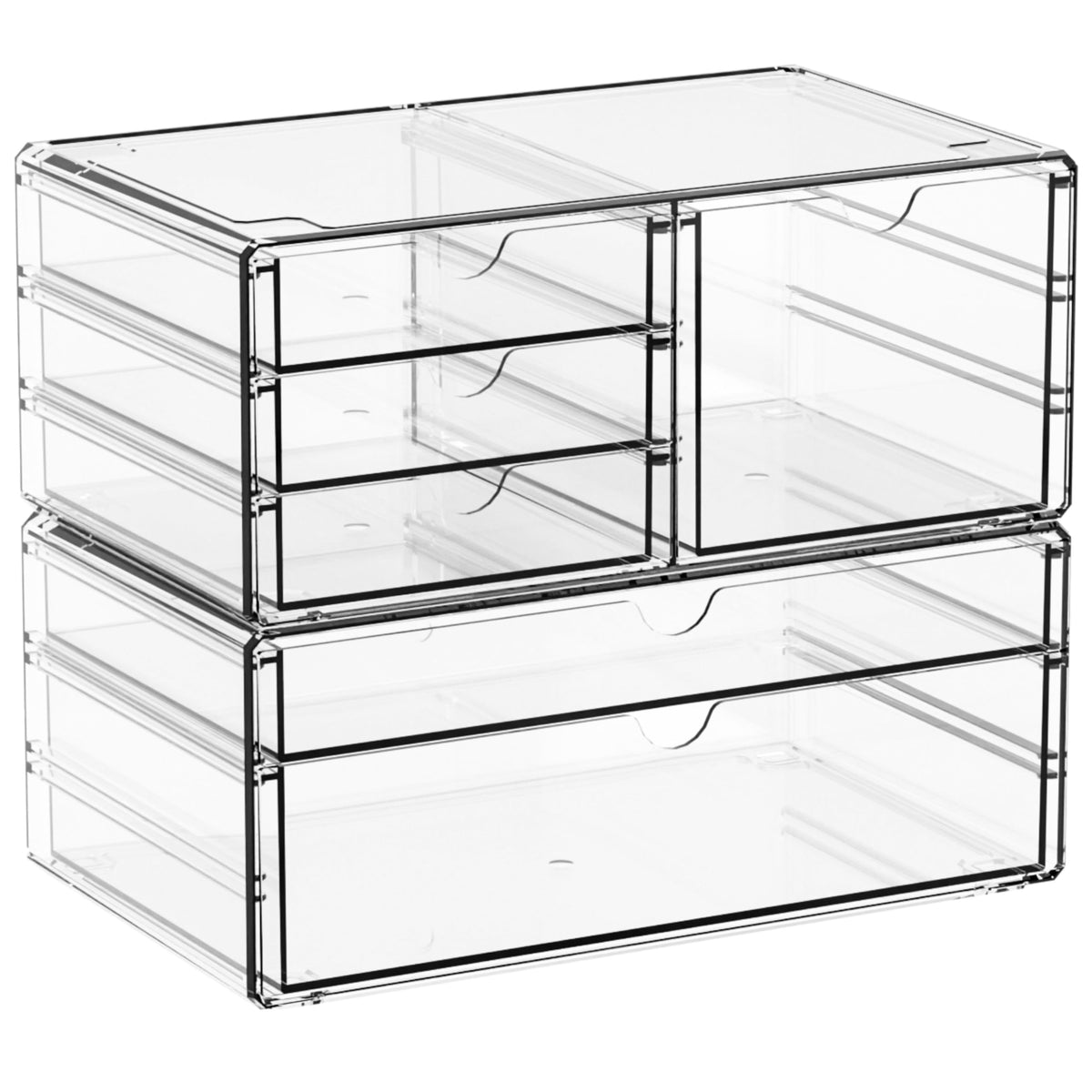 Organisateur Yieach en acrylique transparente avec 6 tiroirs pour rangement clair et accessible