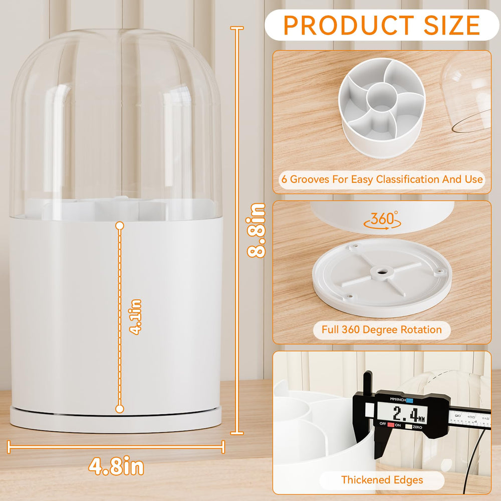 Porte-pinceaux Yieach avec six compartiments pour pinceaux et outils.