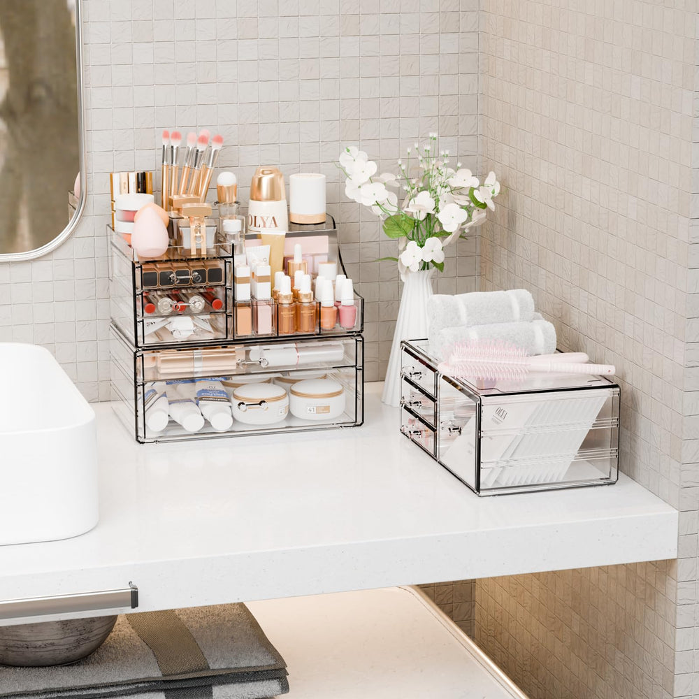 Miroir et rangement clair Yieach, visibilité instantanée des produits.