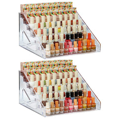 YIEZI Organisateur de vernis montrant 84 bouteilles sur 7 niveaux pour un rangement clair.