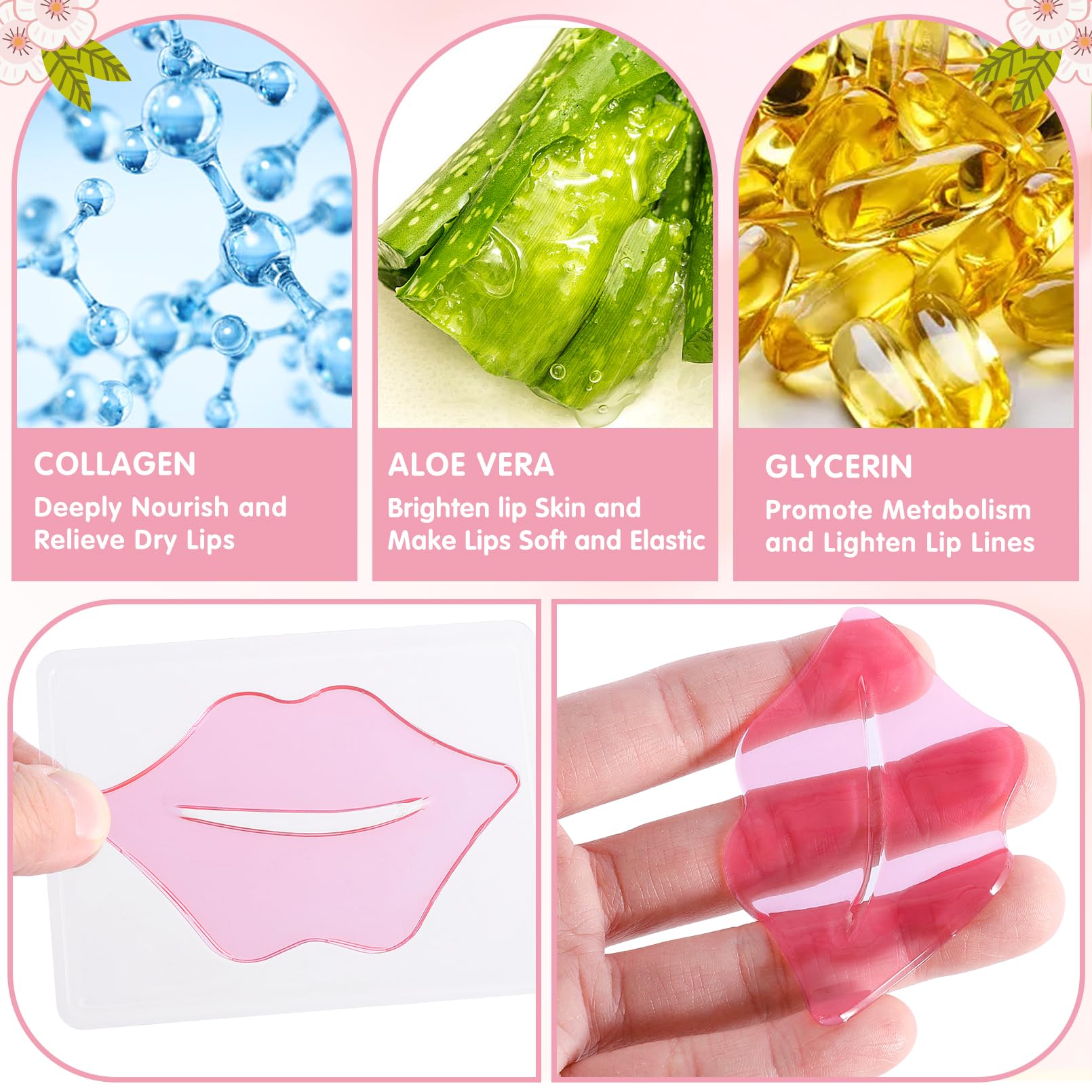 Feuille masque lèvres Yihurlm, application simple et efficace.