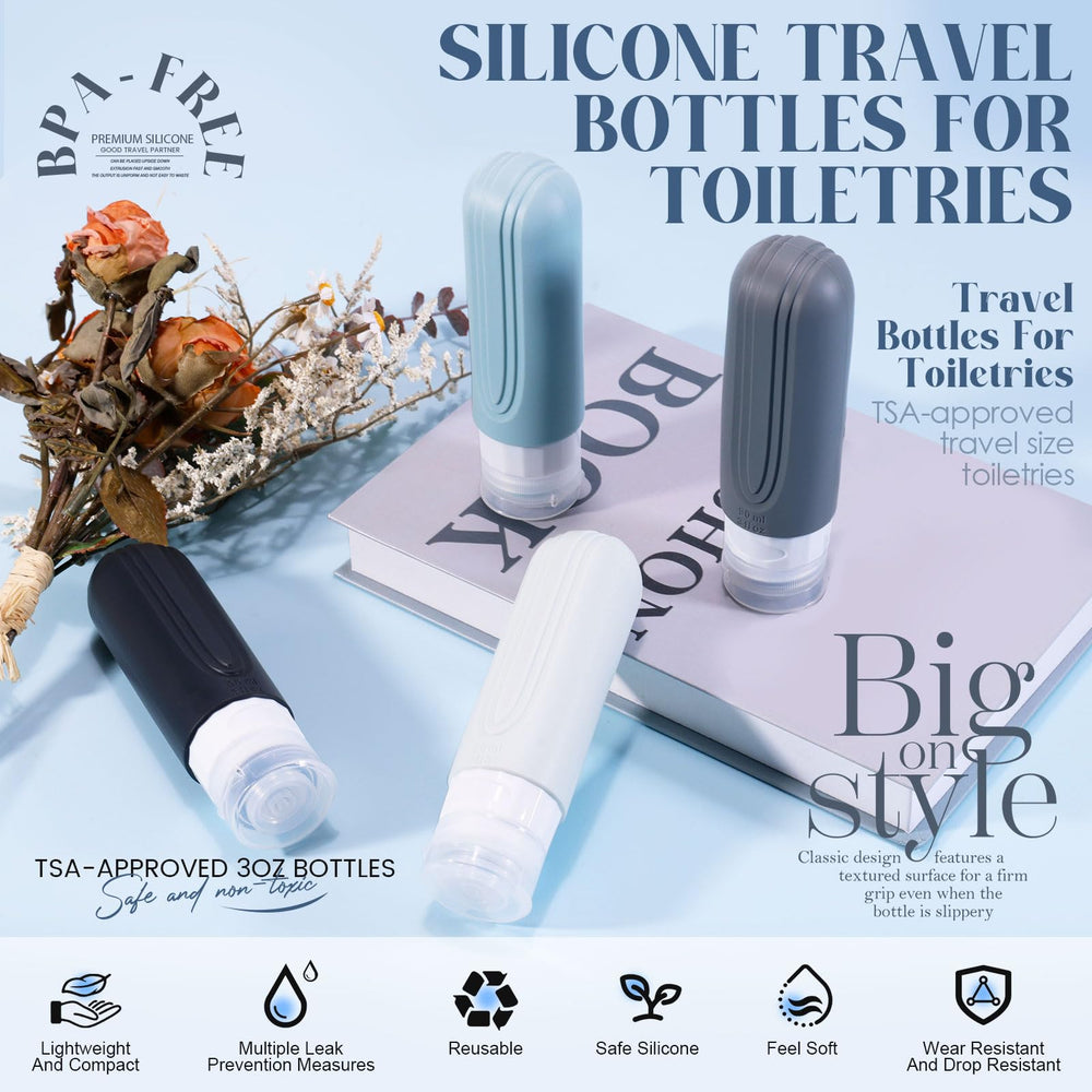 Yiimer bouteille silicone etanche anti fuite pour bagage organise