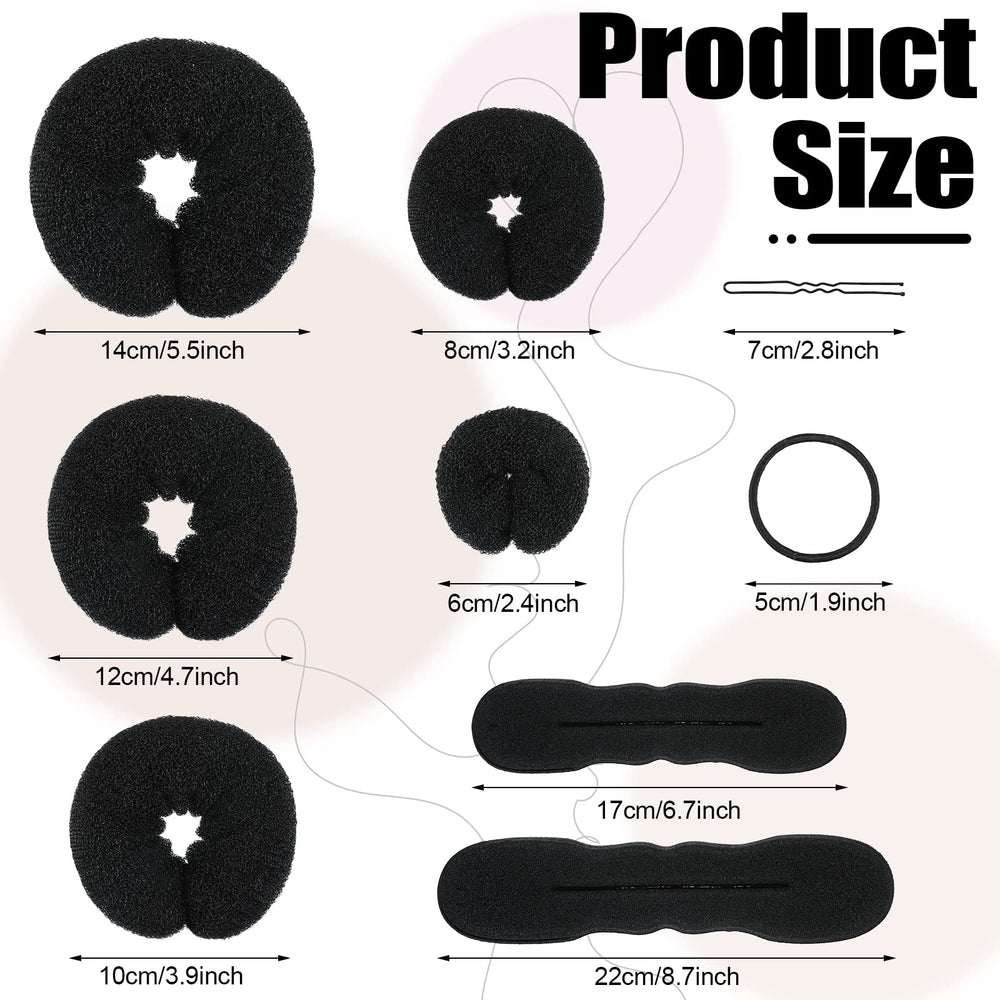 Yinder tailles moules chignon beignet – choisissez la dimension idéale pour différents cheveux.