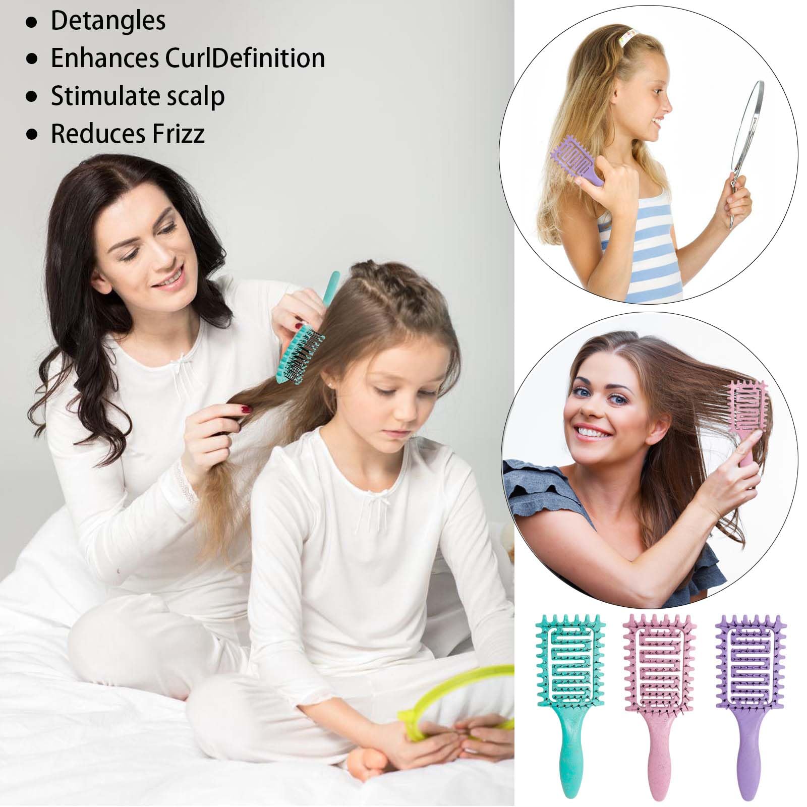 Brosse Yingbtr boucles à évents – passage doux sans tirer.