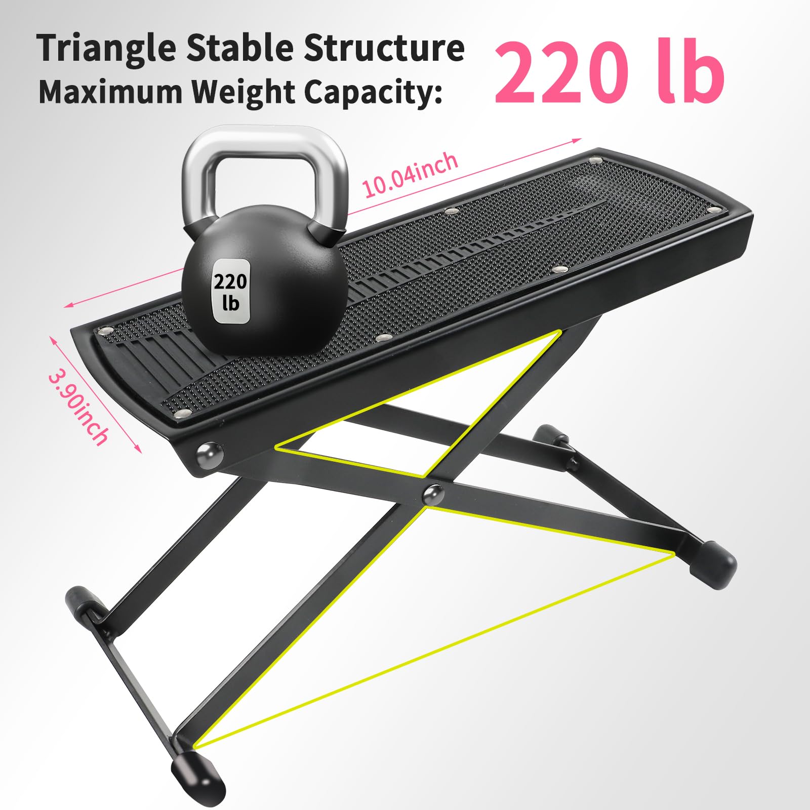 Structure métallique robuste YINGJEE – base triangulaire pour une stabilité accrue.