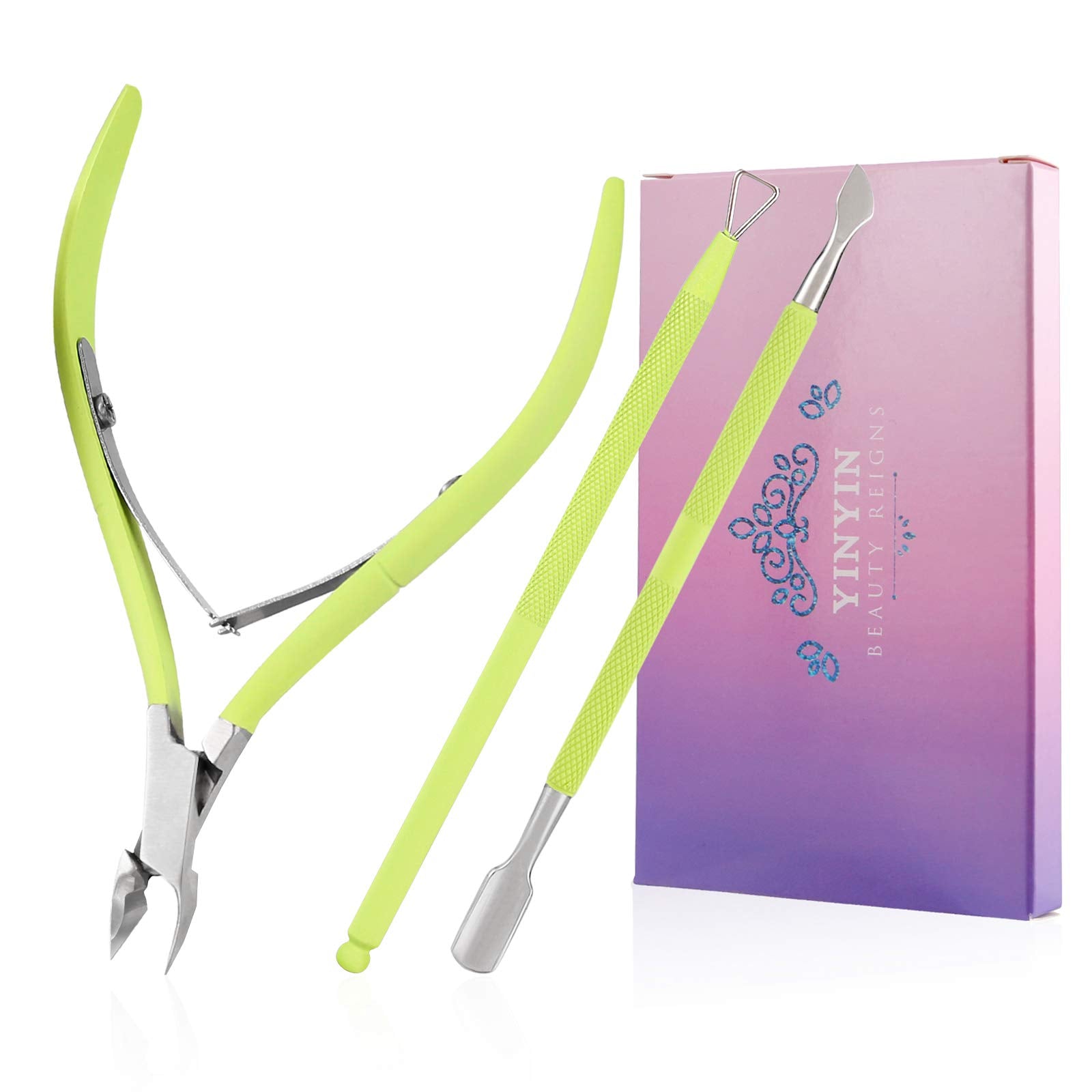 YINYIN ciseaux-cuticule vert — précision professionnelle pour les cuticules.