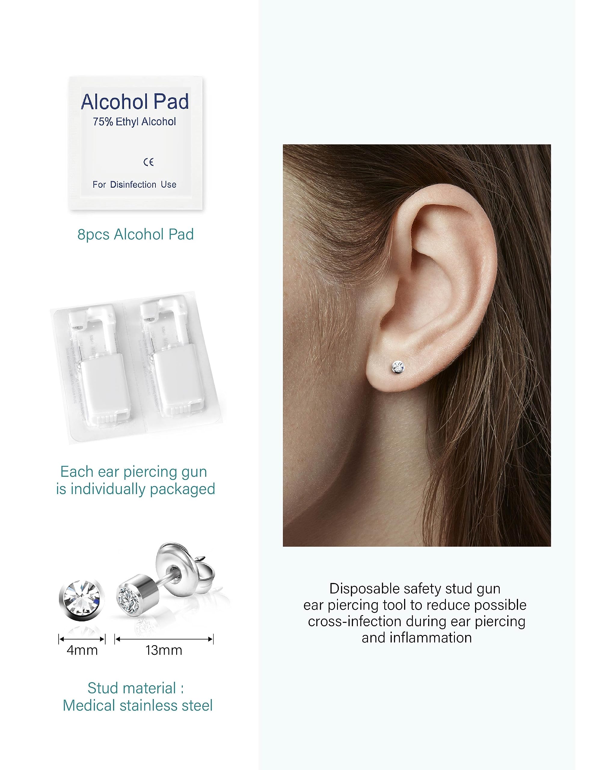 Pads antiseptiques Yiorxu pour soins post-piercing et hygiène quotidienne.