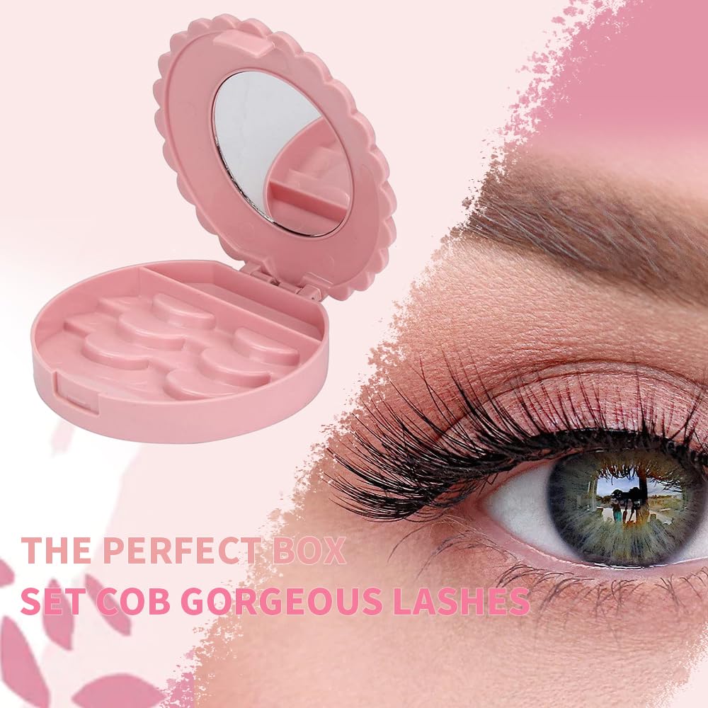 YiQiYi étui maquillage rose pour voyage avec miroir.