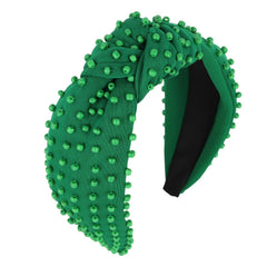 Bandeau YISSION vert avec nœud haut, parfait pour rehausser le style quotidien.