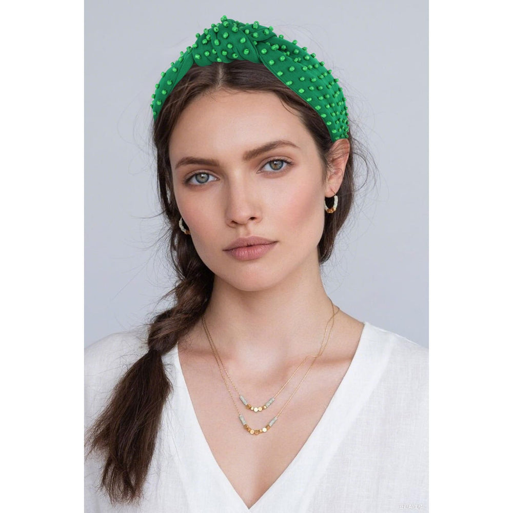 Bandeau vert YISSION au design texturé, texture riche pour un look chic.