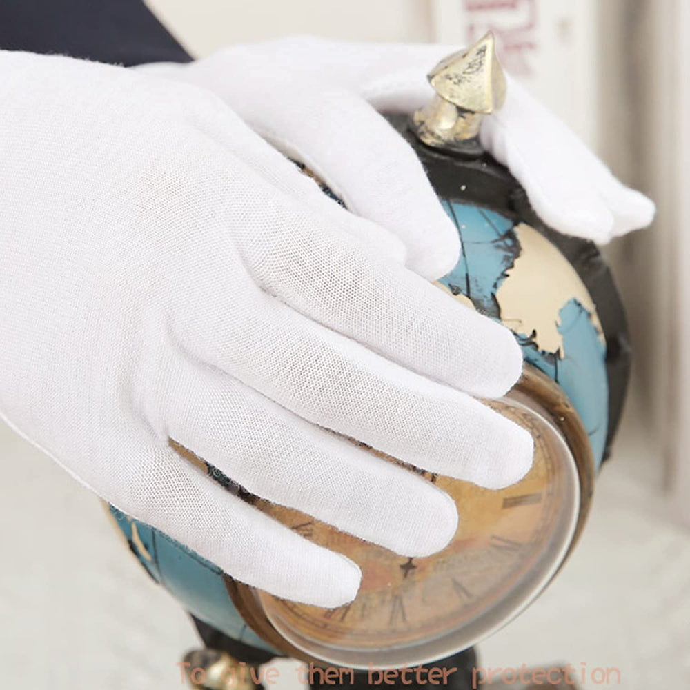 Gants coton blancs YITIAOYU, usage quotidien et confort tout au long de la journée.